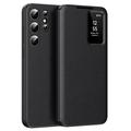 Custodia Samsung Galaxy S23 Ultra Smart Clear View con slot per schede - Nero