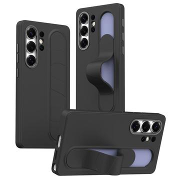 Custodia ibrida Smart Samsung Galaxy S23 Ultra con impugnatura in piedi - Nera