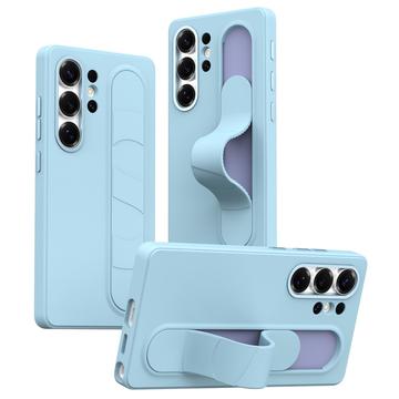 Custodia ibrida Smart Samsung Galaxy S23 Ultra con impugnatura in piedi - Blu
