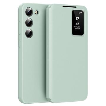 Custodia Flip Samsung Galaxy S23+ Smart Clear View con slot per schede - Verde chiaro
