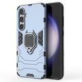 Custodia ibrida Samsung Galaxy S24 FE con supporto ad anello - blu