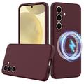 Custodia in silicone liquido per Samsung Galaxy S24 FE - compatibile con MagSafe - Vino Rosso