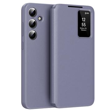 Custodia Samsung Galaxy S24 FE Smart Clear View con slot per schede - Grigio Viola