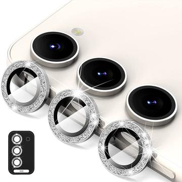 Protezione per Obiettivo Fotocamera Hat Prince Glitter per Samsung Galaxy S24 - Argento