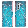 Custodia a Portafoglio Wonder Series per Samsung Galaxy S24 - Fiori Bianchi