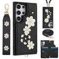 Custodia Samsung Galaxy S24 Ultra Flower Decor con cinturino