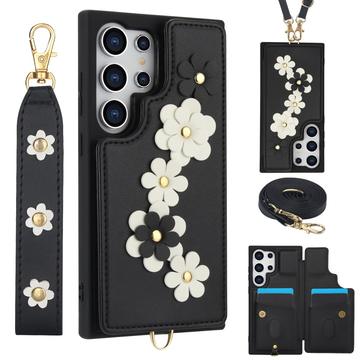 Custodia Samsung Galaxy S24 Ultra Flower Decor con cinturino