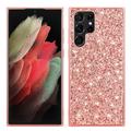 Custodia ibrida per Samsung Galaxy S24 Ultra Serie Glitter - Rosa Oro