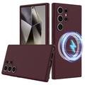 Custodia in silicone liquido per Samsung Galaxy S24 Ultra - compatibile con MagSafe - Vino Rosso