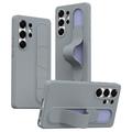 Custodia ibrida Smart Samsung Galaxy S24 Ultra con impugnatura in piedi - Grigio scuro