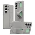 Custodia ibrida Smart Samsung Galaxy S24 Ultra con impugnatura in piedi - Grigio titanio