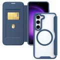 Custodia Flip con slot per schede per Samsung Galaxy S24+ - Compatibile con MagSafe - Blu
