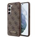 Custodia Ibrida Guess 4G Metal Gold Logo per Samsung Galaxy S24+ - Marrone