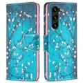 Custodia a Portafoglio Wonder Series per Samsung Galaxy S24+ - Fiori Bianchi