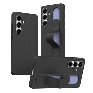 Custodia ibrida Smart Samsung Galaxy S24+ con impugnatura in piedi - Nera