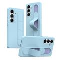 Custodia ibrida Smart Samsung Galaxy S24+ con impugnatura in piedi - Blu