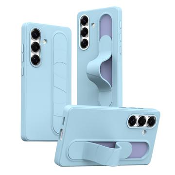 Custodia ibrida Smart Samsung Galaxy S24+ con impugnatura in piedi - Blu