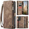Custodia a portafoglio multifunzionale 2 in 1 Caseme 008 per Samsung Galaxy S25 - Marrone