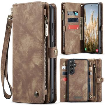 Custodia a portafoglio multifunzionale 2 in 1 Caseme 008 per Samsung Galaxy S25 - Marrone