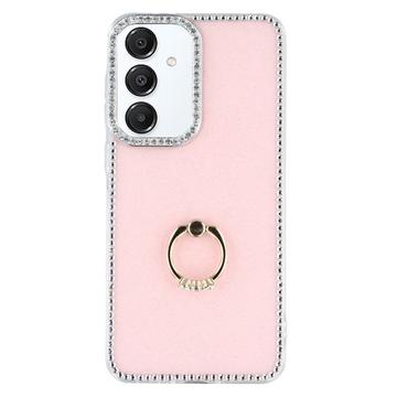 Custodia ibrida Samsung Galaxy S25/S24 CrystalGlow con supporto per anello - Rosa