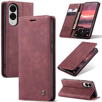 Custodia a Portafoglio Caseme 013 Serie per Samsung Galaxy S25 Edge - Rosso vino