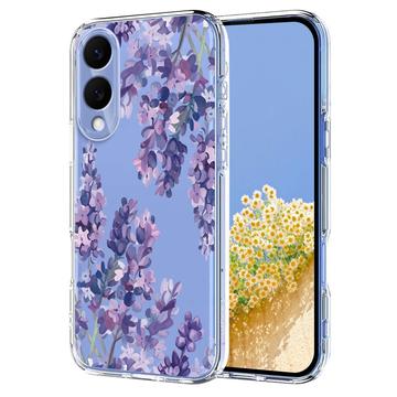 Custodia in TPU con motivo floreale per Samsung Galaxy S25 Edge - Glicine