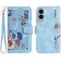 Samsung Galaxy S25 Edge Custodia a portafoglio floreale con slot per carte - Baby Blu