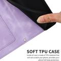 Samsung Galaxy S25 Edge Custodia a portafoglio floreale con slot per carte - Viola chiaro