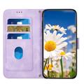 Samsung Galaxy S25 Edge Custodia a portafoglio floreale con slot per carte - Viola chiaro