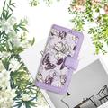 Samsung Galaxy S25 Edge Custodia a portafoglio floreale con slot per carte - Viola chiaro