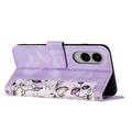 Samsung Galaxy S25 Edge Custodia a portafoglio floreale con slot per carte - Viola chiaro