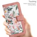 Samsung Galaxy S25 Edge Custodia a portafoglio floreale con slot per carte - Rosa