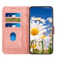 Samsung Galaxy S25 Edge Custodia a portafoglio floreale con slot per carte - Rosa