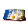 Samsung Galaxy S25 Edge Custodia a portafoglio floreale con slot per carte - Rosa