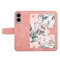 Samsung Galaxy S25 Edge Custodia a portafoglio floreale con slot per carte - Rosa