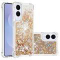 Custodia in TPU Samsung Galaxy S25 Edge Glitter Quicksand - Cuori d'oro