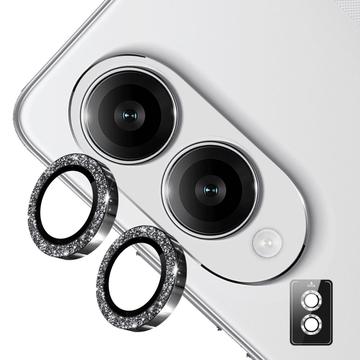 Protezione per Obiettivo Fotocamera Hat Prince Glitter per Samsung Galaxy S25 Edge - Nero