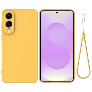 Custodia in silicone liquido con cinghia a mano per Samsung Galaxy S25 Edge