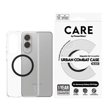 Custodia per Samsung Galaxy S25 Edge PanzerGlass Care Transparent Urban Combat - Compatibile con MagSafe - Nera