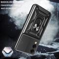 Custodia ibrida con anello rotante e protezione per fotocamera per Samsung Galaxy S25 Edge - Nera