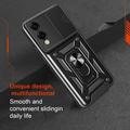 Custodia ibrida con anello rotante e protezione per fotocamera per Samsung Galaxy S25 Edge - Nera