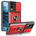 Custodia ibrida con anello rotante e protezione per fotocamera per Samsung Galaxy S25 Edge - Rossa