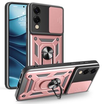 Custodia ibrida con anello rotante e protezione per fotocamera per Samsung Galaxy S25 Edge