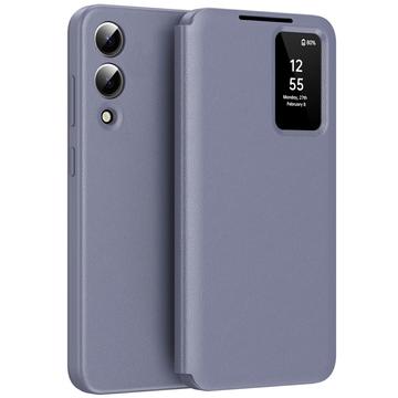 Custodia Samsung Galaxy S25 Edge Smart Clear View con slot per schede - Grigio Viola