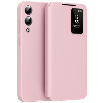Custodia Samsung Galaxy S25 Edge Smart Clear View con slot per schede - Rosa