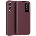 Custodia Samsung Galaxy S25 Edge Smart Clear View con slot per schede - Rosso vino