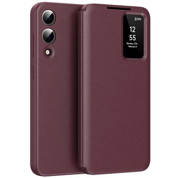 Custodia Samsung Galaxy S25 Edge Smart Clear View con slot per schede - Rosso vino