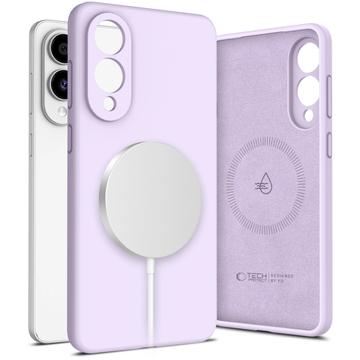 Custodia in silicone liquido Samsung Galaxy S25 Edge Tech-Protect - Compatibile con MagSafe - Malva