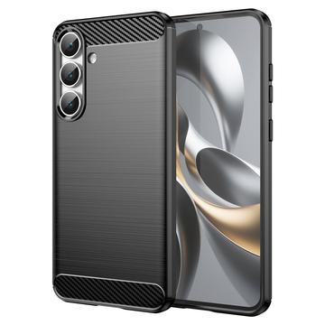 Custodia in TPU spazzolato per Samsung Galaxy S25 FE - Fibra di Carbonio