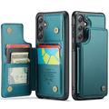 Custodia per Samsung Galaxy S25 FE Caseme C22 Portafoglio RFID - Verde